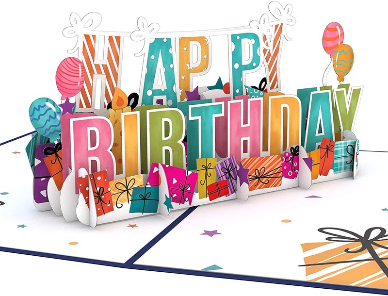 Lovepop Birthday Pop-Up Card for Her, Him, Girls, Boys - 3D Celebration Cards - Happy Birthday Presents - 5" x 7" - Blank Notecard & Envelope Included - Image 1